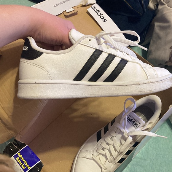 Adidas cloud foam comfort White Sneakers with Black Stripes - Picture 2 of 3